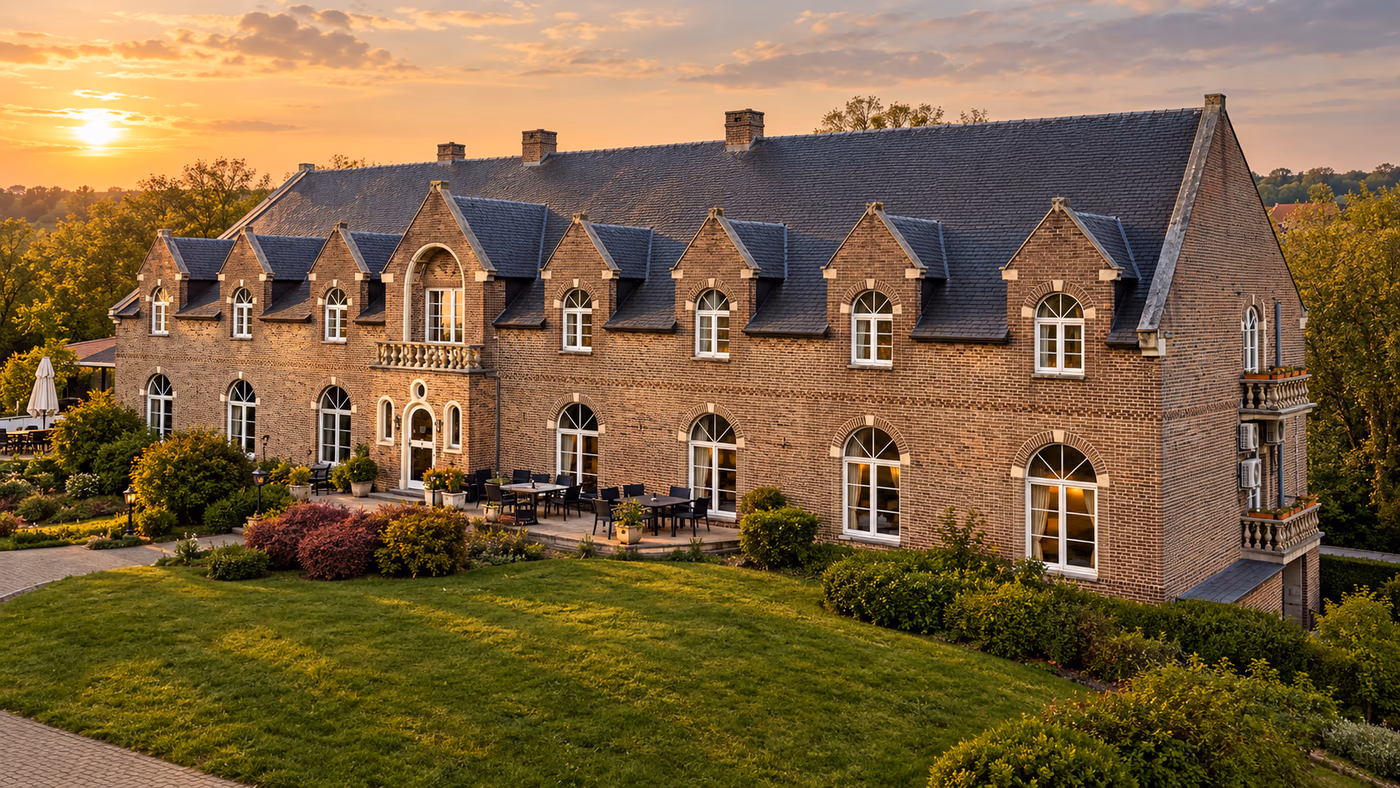 Hotel Prins Van Oranje en de tuin vanuit een hoger standpunt